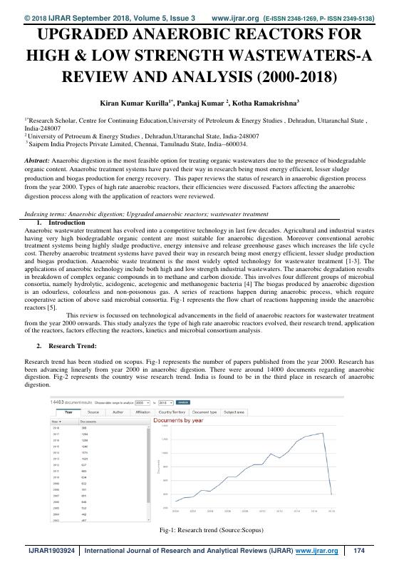 Upgraded Anaerobic Reactors for High and Low Strength Wastewaters — first page