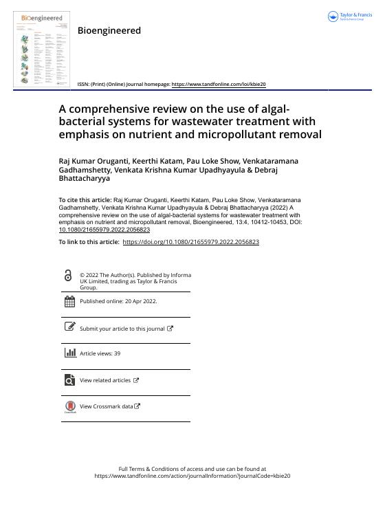 A comprehensive review on the use of algal-bacterial systems for wastewater treatment — first page