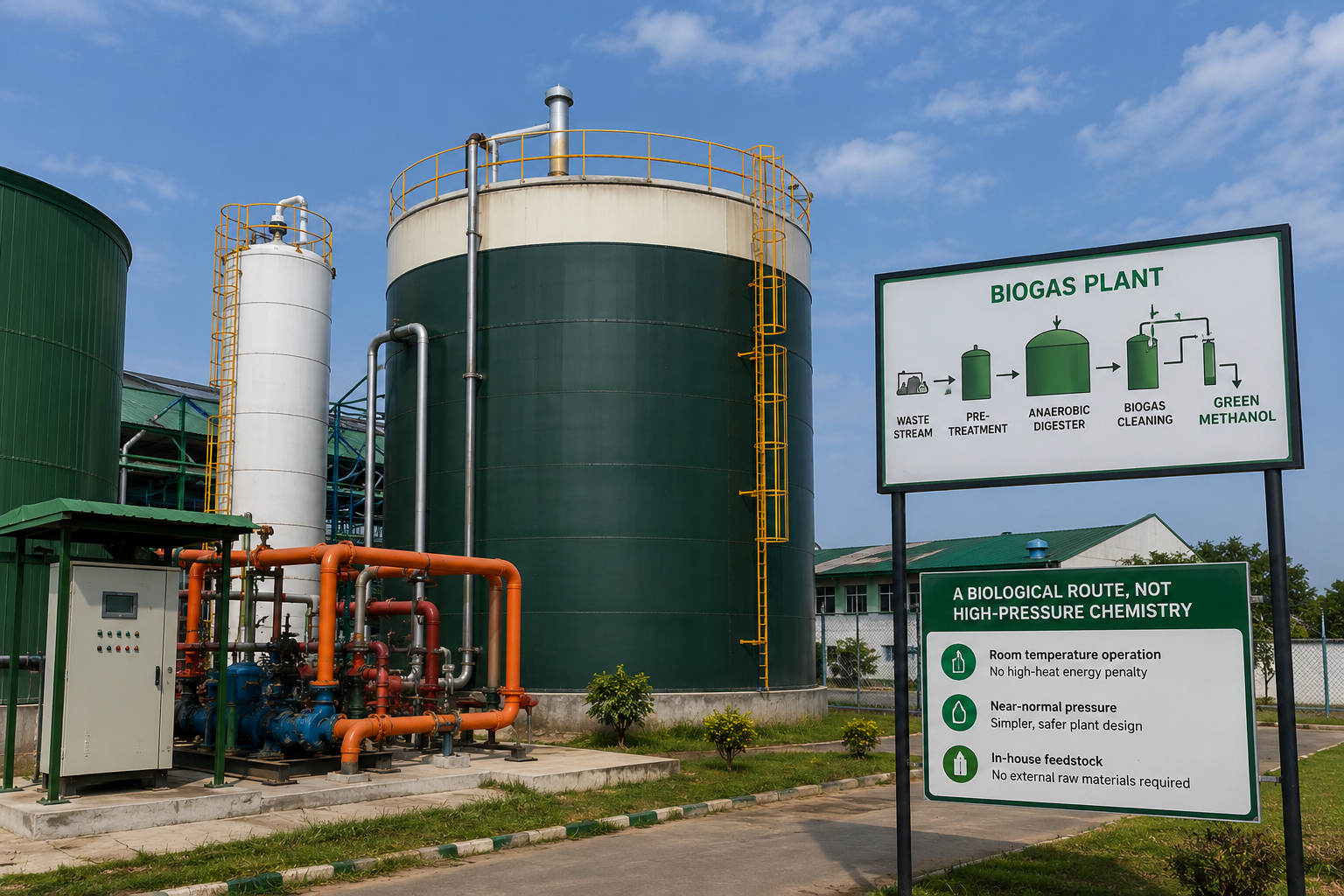 Biological green methanol process